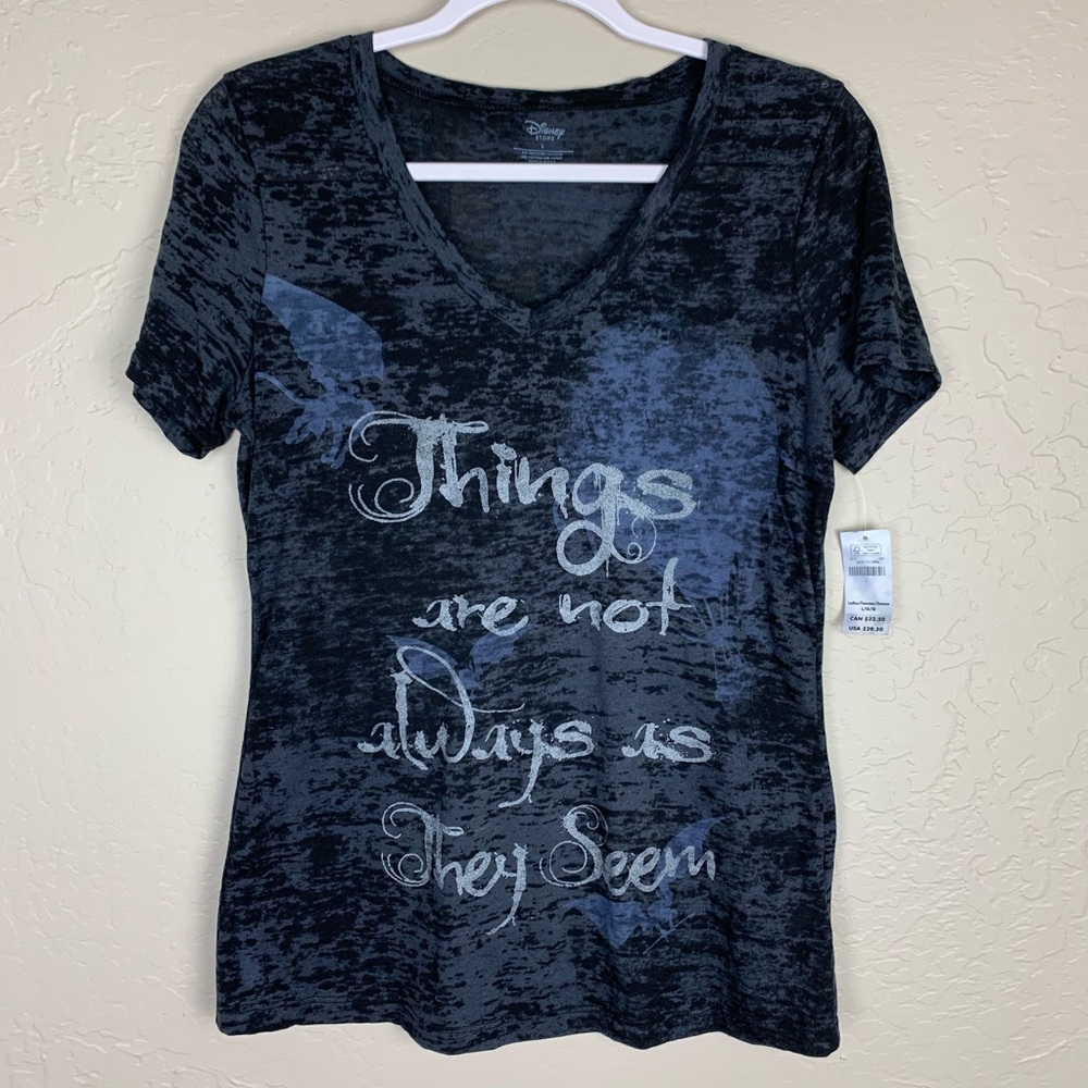 NWT Disney Store Burnout Tee Black Gray Size L